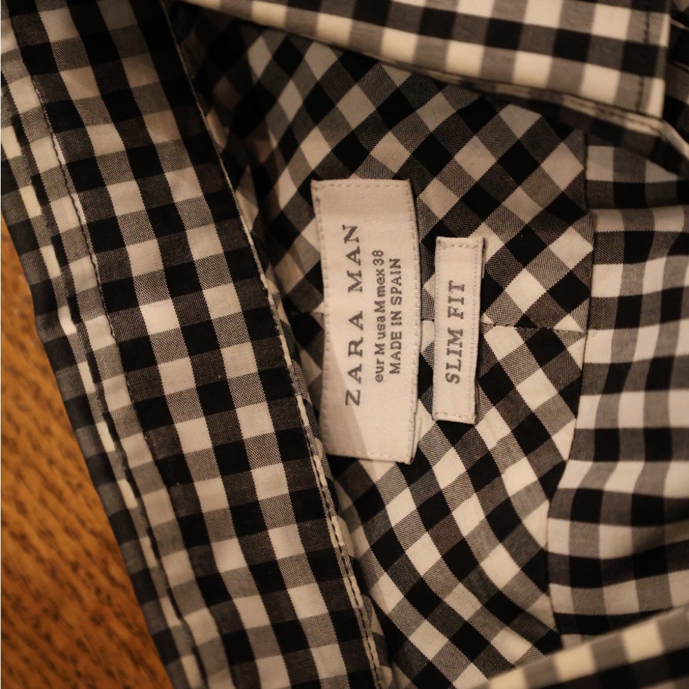 Zara Black and White Casual Button Down Shirt